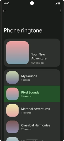 Press the required category.