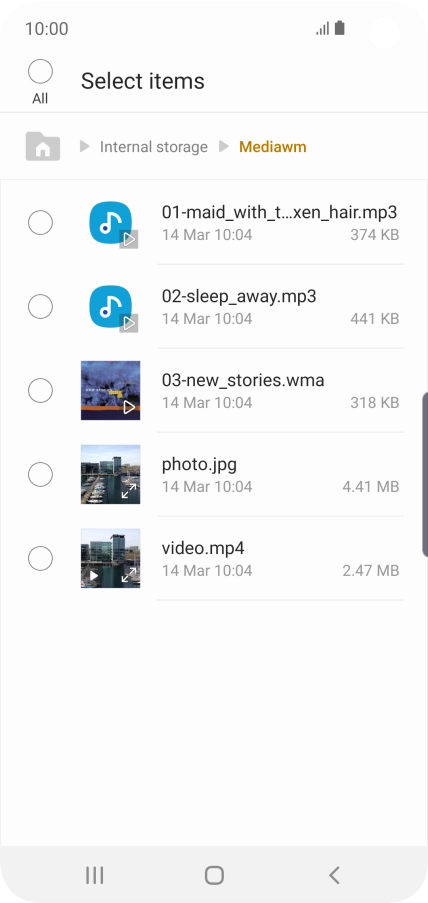 Press the required file.