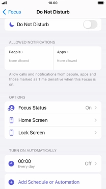 Press People and follow the instructions on the screen to select which contacts you would like to receive calls and notifications from when Do Not Disturb is turned on.
