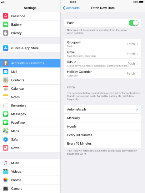 Press the indicator next to 