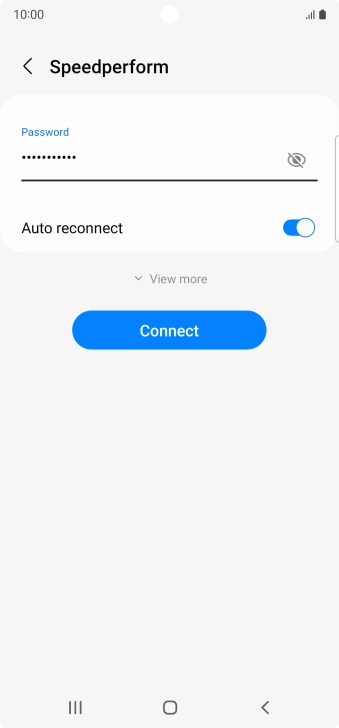 Key in the password for the Wi-Fi network and press Connect.