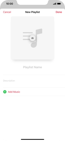 Press the text input field and key in a name for the playlist.