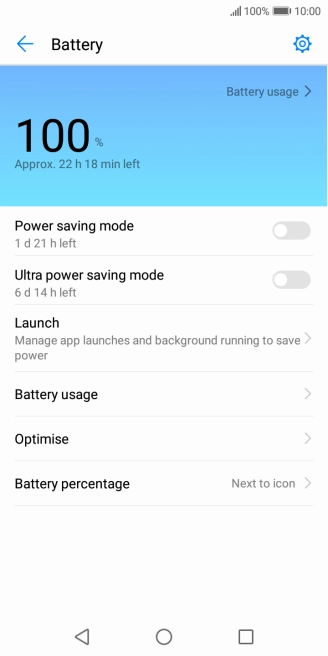 Press the indicator next to the required setting to turn on the function.