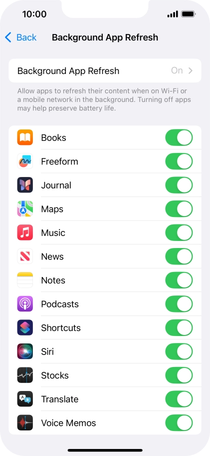 Press Background App Refresh.