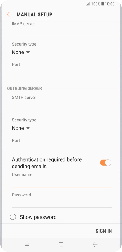 Press the field below 