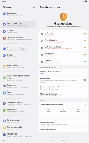 Press More security settings.