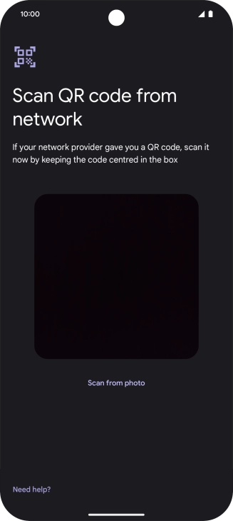 Place the QR code you've received inside the phone camera frame to scan the code.