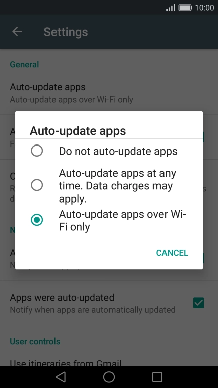 Press Do not auto-update apps to turn off the function.