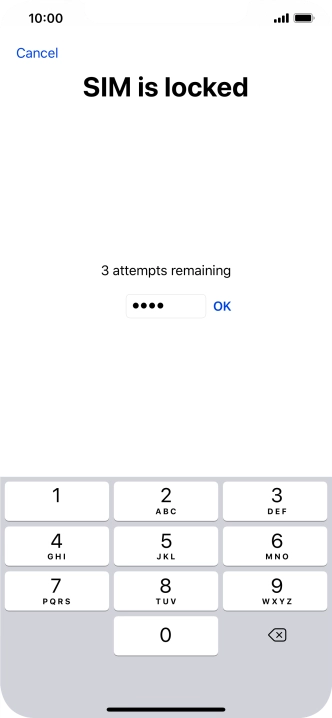 If your SIM is locked, key in your PIN and press OK.
