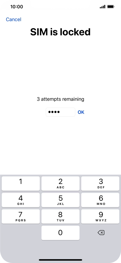 If your SIM is locked, key in your PIN and press OK.