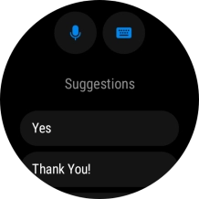 Press the microphone icon and follow the instructions on the screen to record and send the required reply.