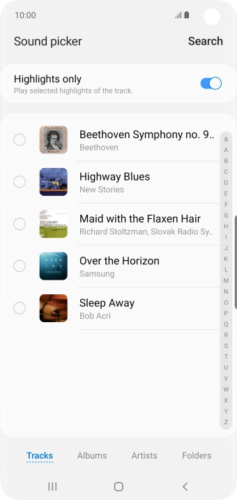 Press the required ring tones to hear them.