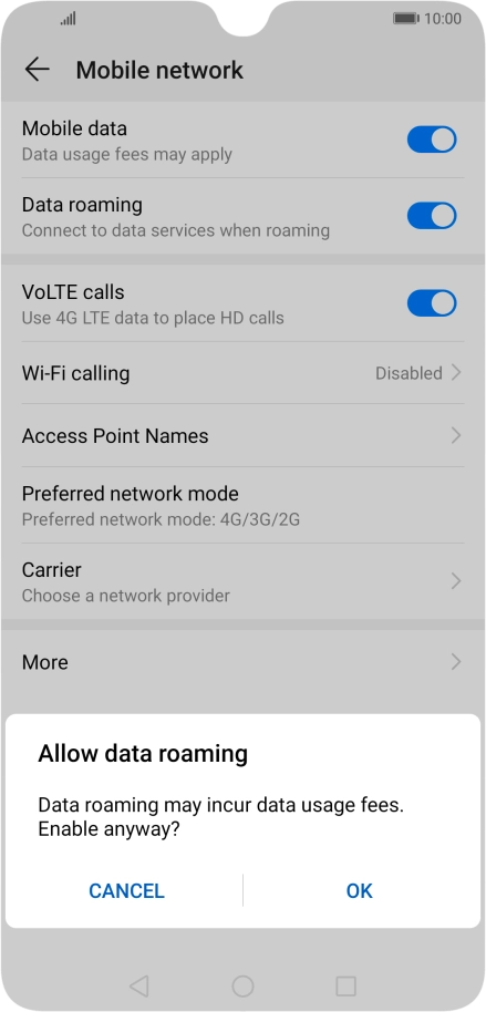 If you turn on the function, press OK.