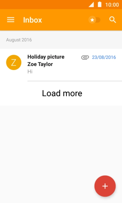 Slide your finger right starting from the left side of the screen.