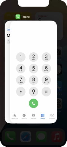 Slide upwards on the required application to end it.