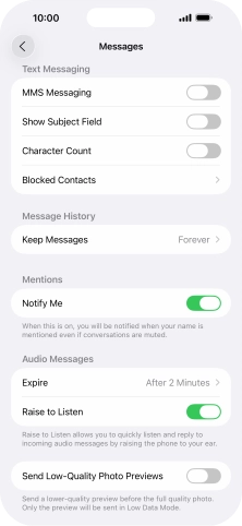 Press the indicator next to 