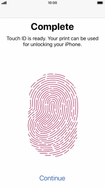 Press Continue. If you haven't previously selected a phone lock code, key in a code of your own choice twice.