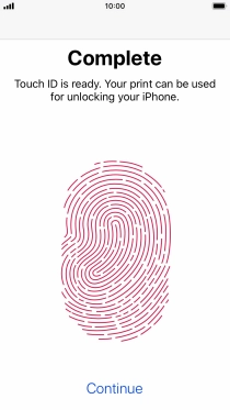 Press Continue. If you haven't previously selected a phone lock code, key in a code of your own choice twice.