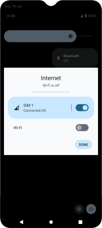 Press the indicator next to the name of the SIM to turn the function on or off.