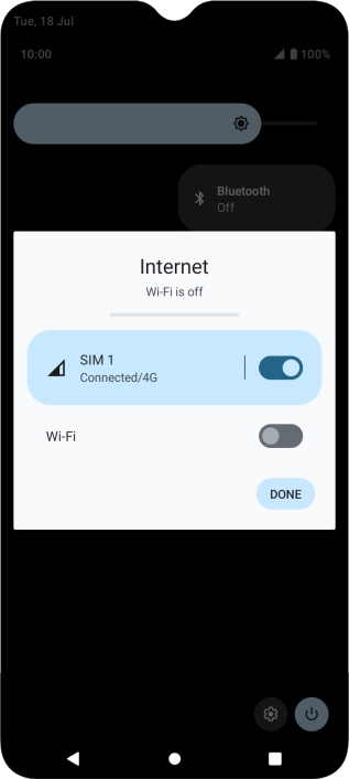 Press the indicator next to the name of the SIM to turn the function on or off.