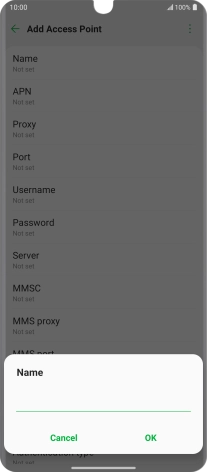 Key in Vodafone MMS and press OK.