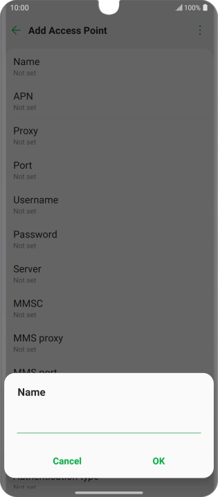 Key in Vodafone MMS and press OK.