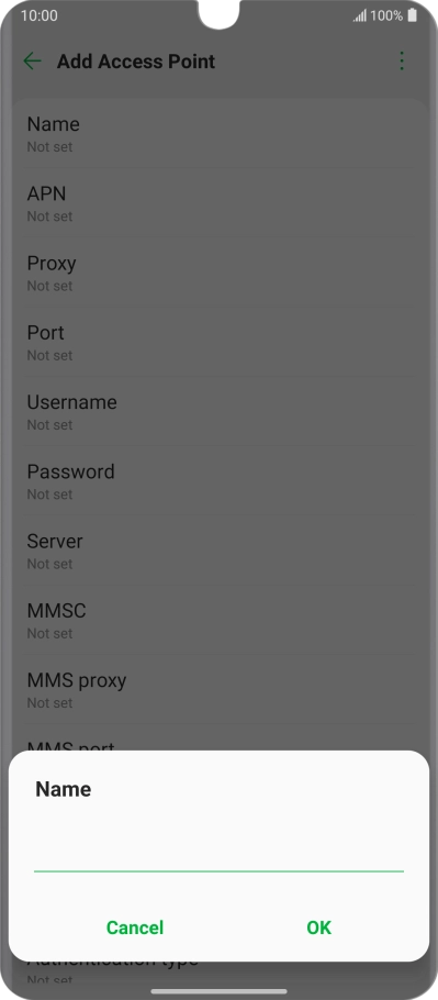 Key in Vodafone MMS and press OK.
