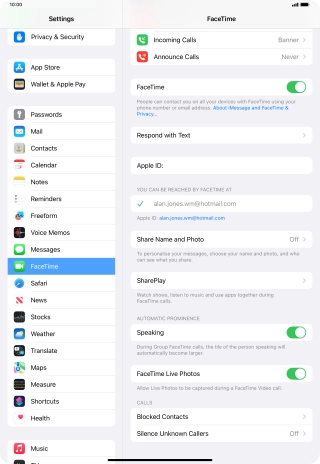 Press Blocked Contacts.