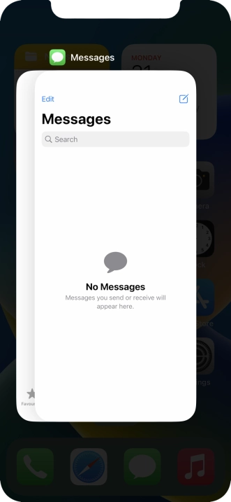 Slide upwards on the required application to end it.