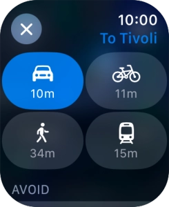 Press the required transport type.