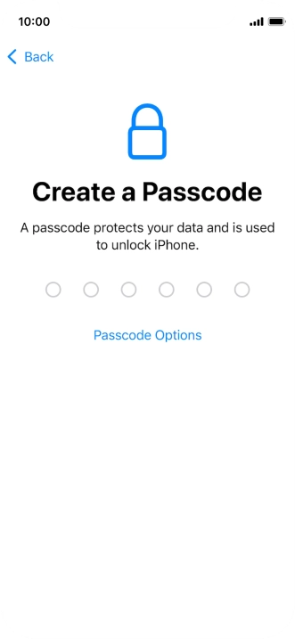 Press Passcode Options.