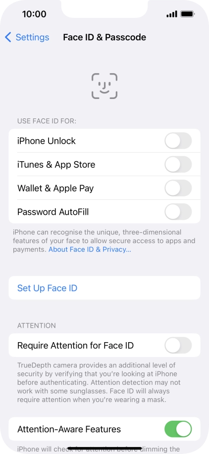 Press Set Up Face ID.