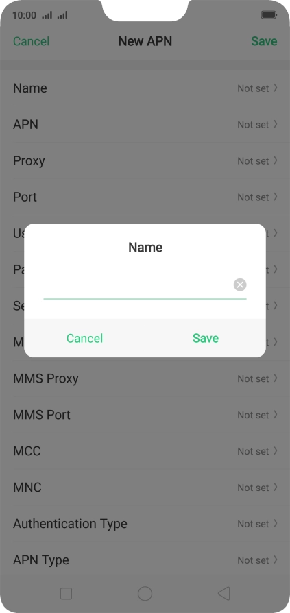 Key in Vodafone Internet and press Save.