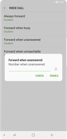 Key in +61414121121 and press ENABLE.