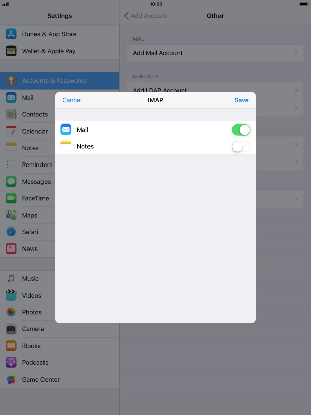 Press Save. Your email account has now been set up. To select more settings for incoming and outgoing server, proceed with the following steps.