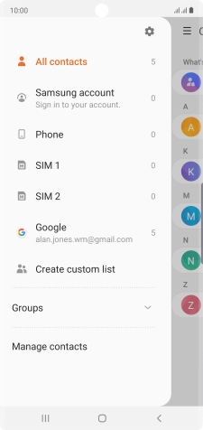 Press Manage contacts.
