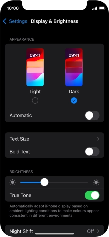 Press the indicator next to 