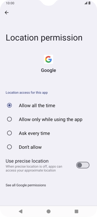 Press the required setting to turn the function on or off.