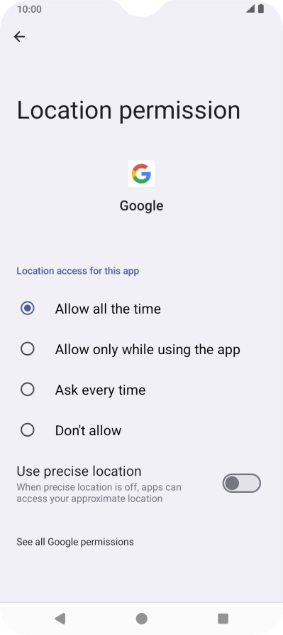 Press the required setting to turn the function on or off.