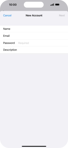 Press Password and key in the password for your email account.
