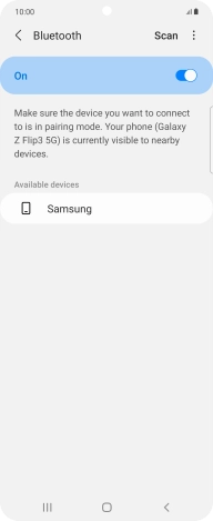 Press the required Bluetooth device and follow the instructions on the screen to pair the device with your phone.
