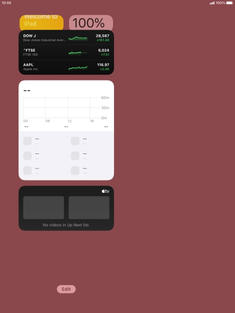 If you're using a Widget Stack: slide up or down on the stack to select the required widget.