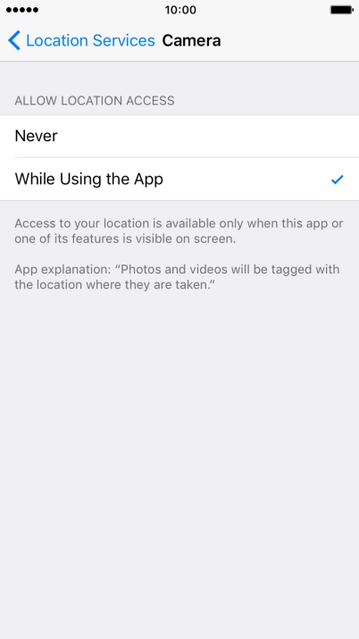 Press the required setting to turn the function on or off.