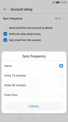 Press the required setting.