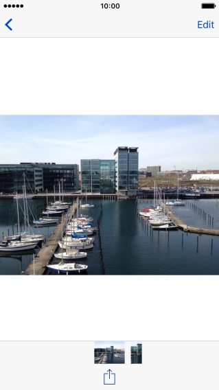 Make sure the other device is turned on and is ready to connect via AirDrop. Press the share icon.