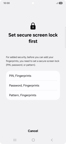 Press the required phone lock code and follow the instructions on the screen to create an additional phone lock code.