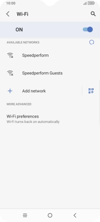 Press the required Wi-Fi network.