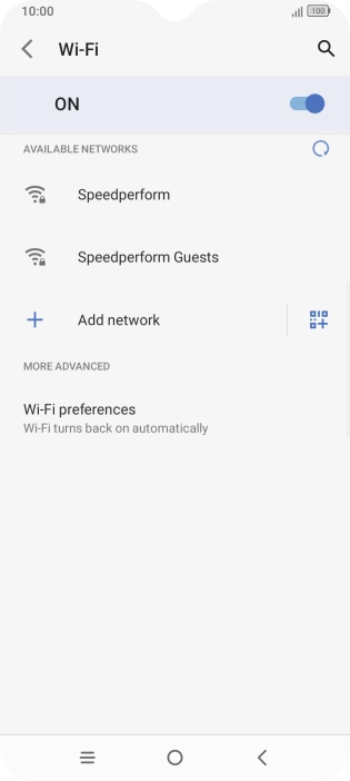 Press the required Wi-Fi network.