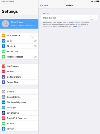 Press the indicator next to 