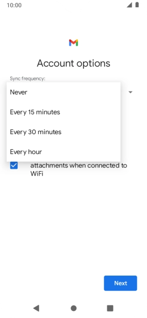 Press the required setting.